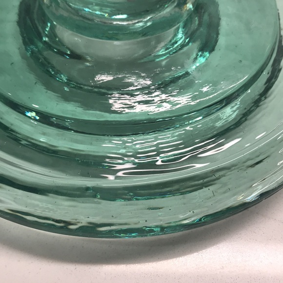 Recycled Vintage Green Glass Single Taper Candleholder - Picture 7 of 11
